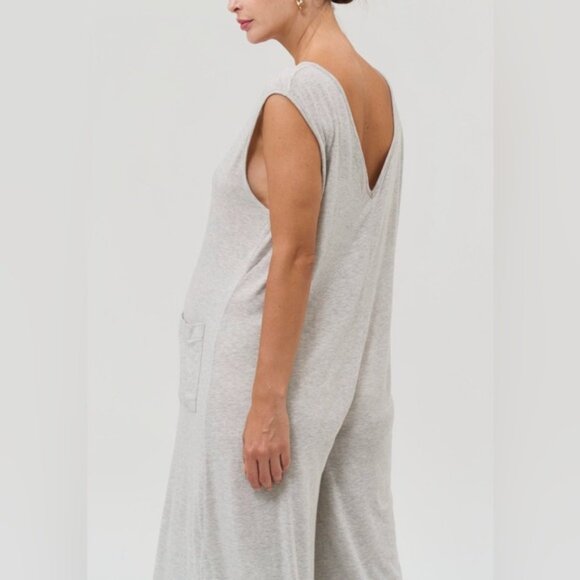 Nothing Fits But Mochi Knit Jumpsuit Maternity Gray One size - Picture 13 of 16
